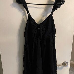 Forever 21 Black Textured Dress- tie front NWT